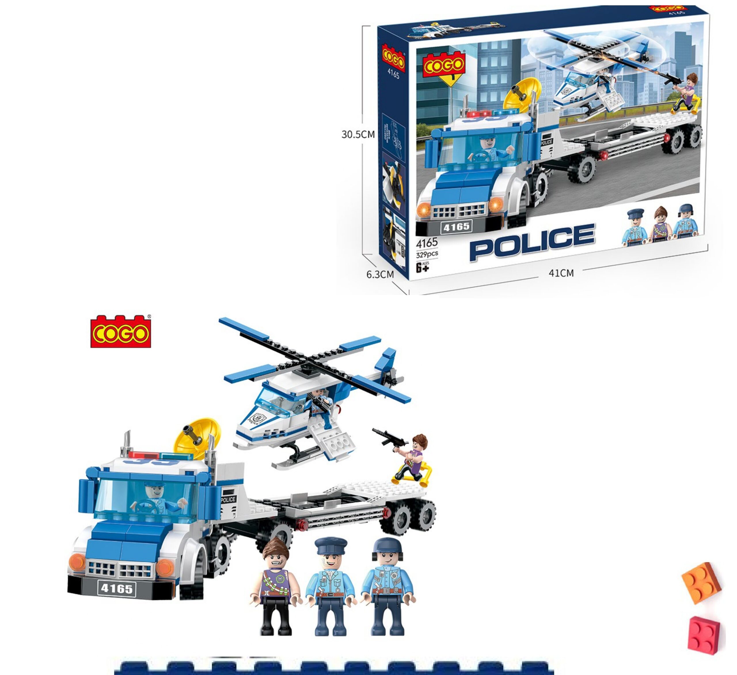 COGO Police Helicopter Transport Truck – 329 PCS