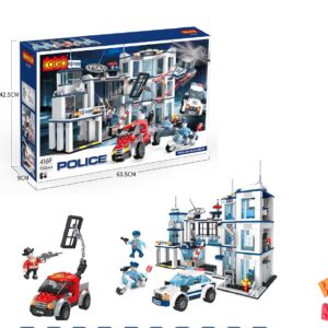 COGO City Police Mobile Command Center & Building Set (950 Pieces)