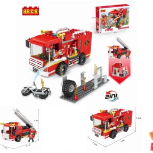 COGO 2-in-1 Fire Truck & Motorcycle Rescue Set (184 Pieces)
