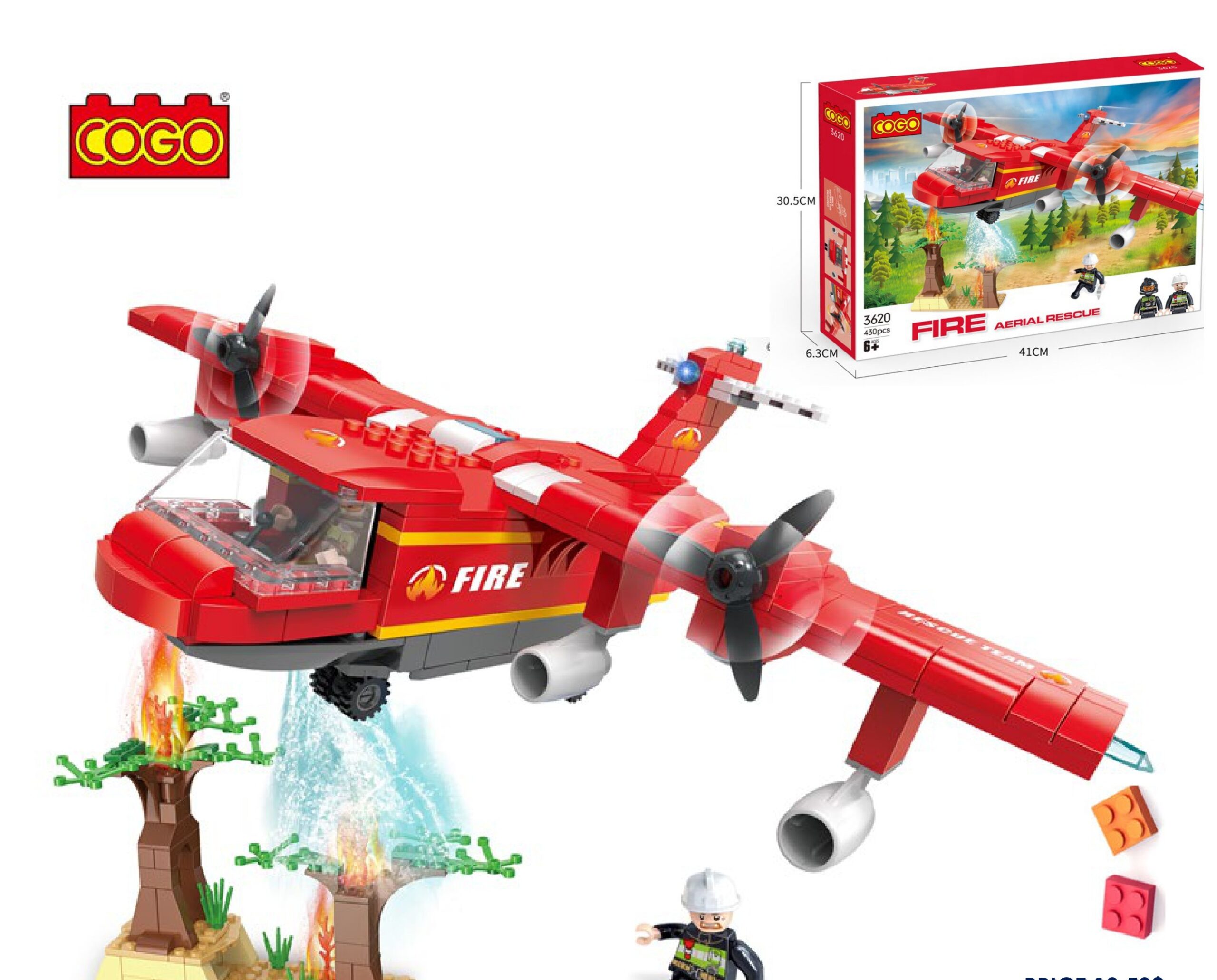 COGO Fire Aerial Rescue Building Set (430 Pieces)