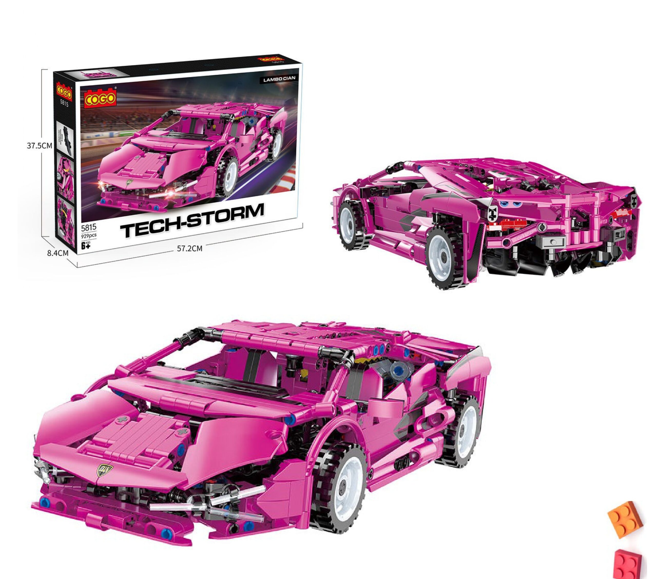 COGO Tech-Storm Supercar – Pink Edition (929 Pieces)